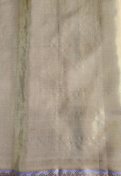 Geometric Symmetry -  Handwoven Pure Silk Tissue Saree with Brocades