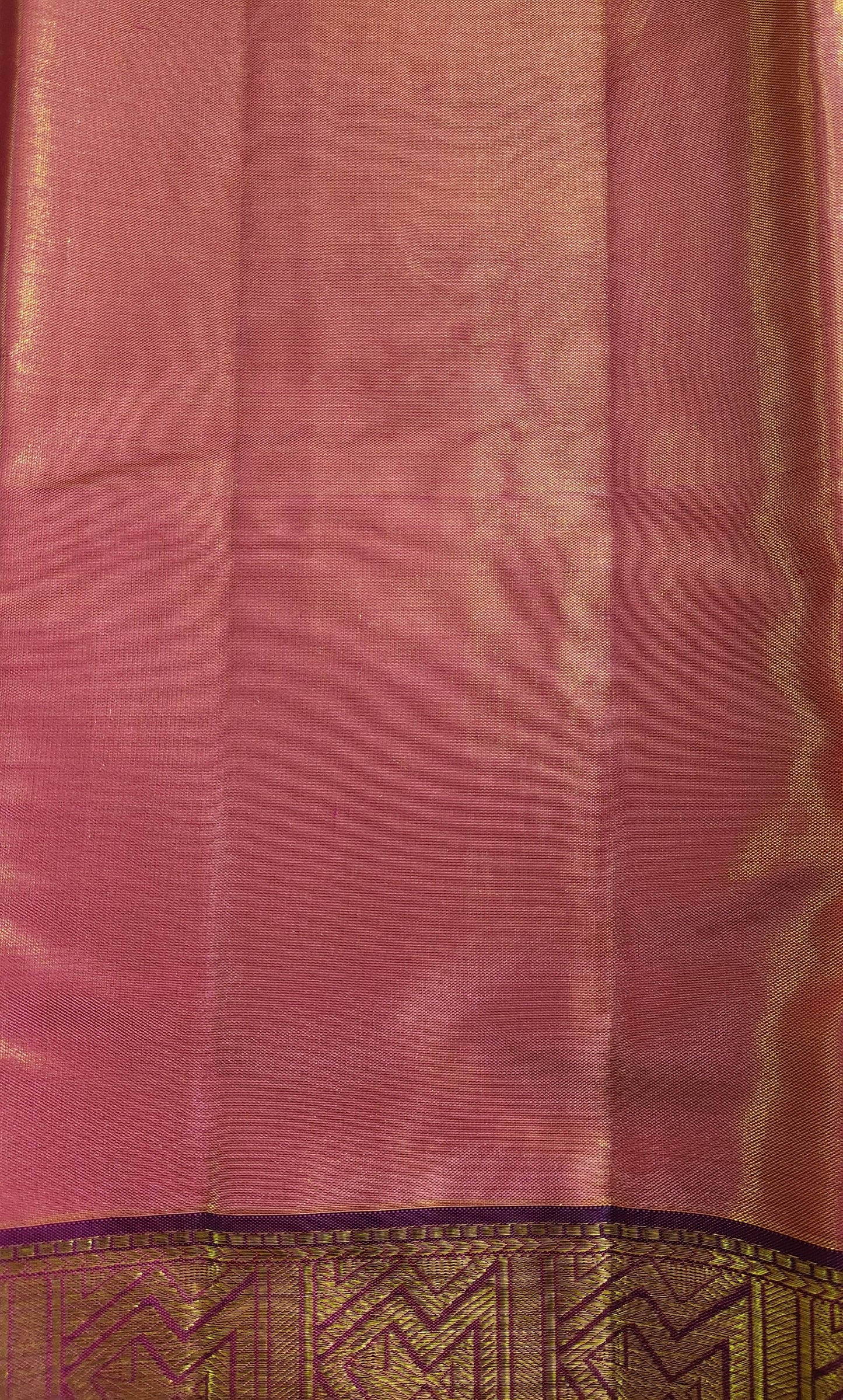 Geometric Symmetry -  Handwoven Pure Silk Tissue Saree with Brocades