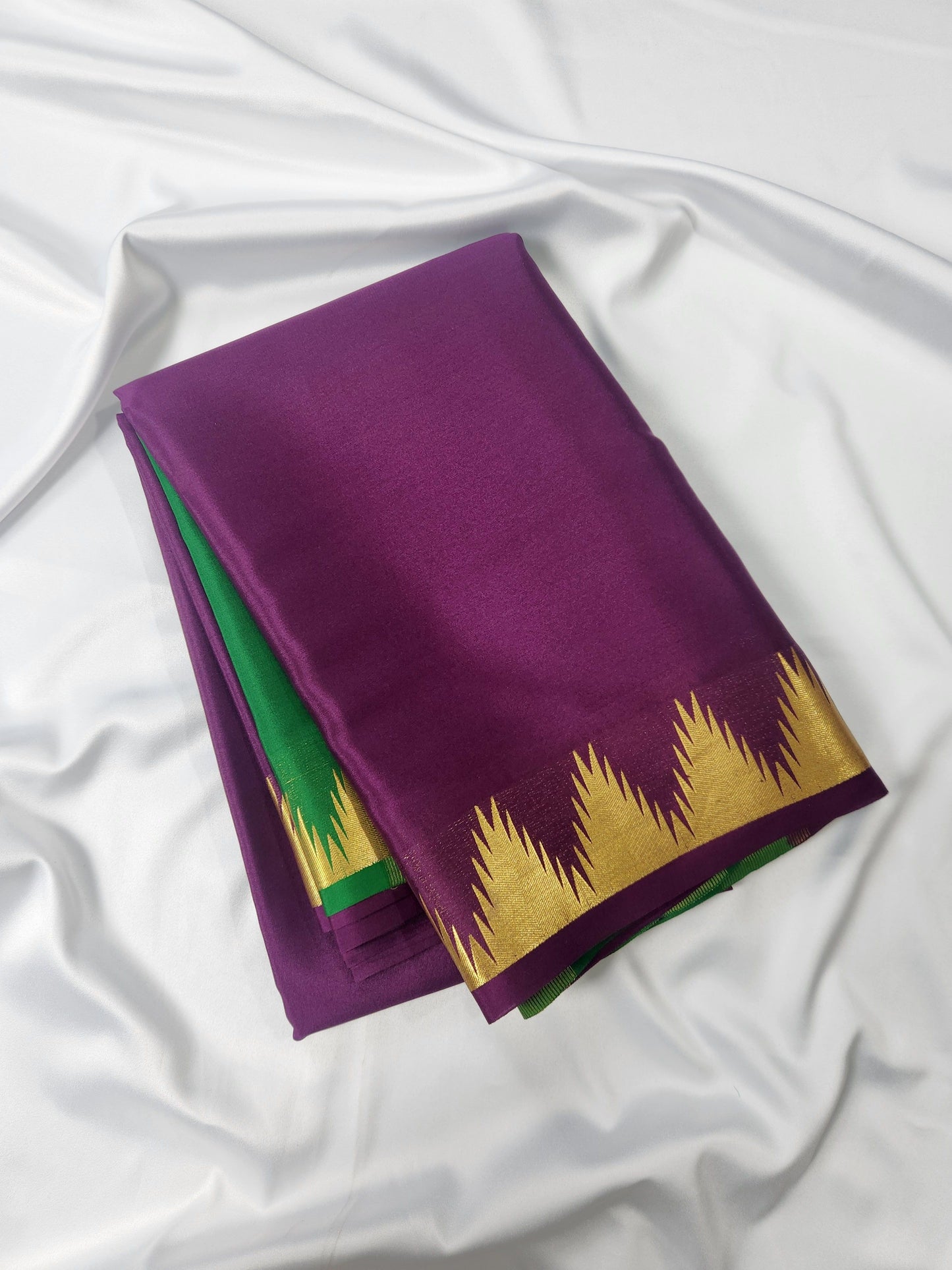 Grace in Weave - Pure crepe 90grams Temple border saree