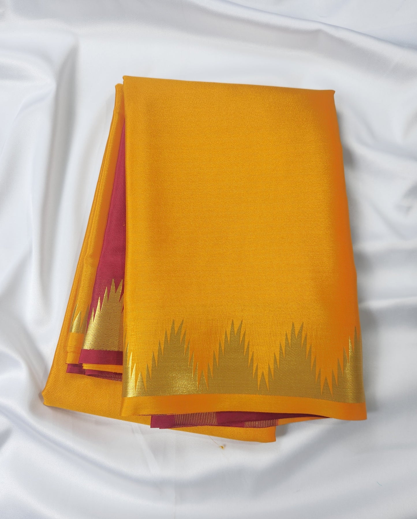 Grace in Weave - Pure crepe 90grams Temple border saree