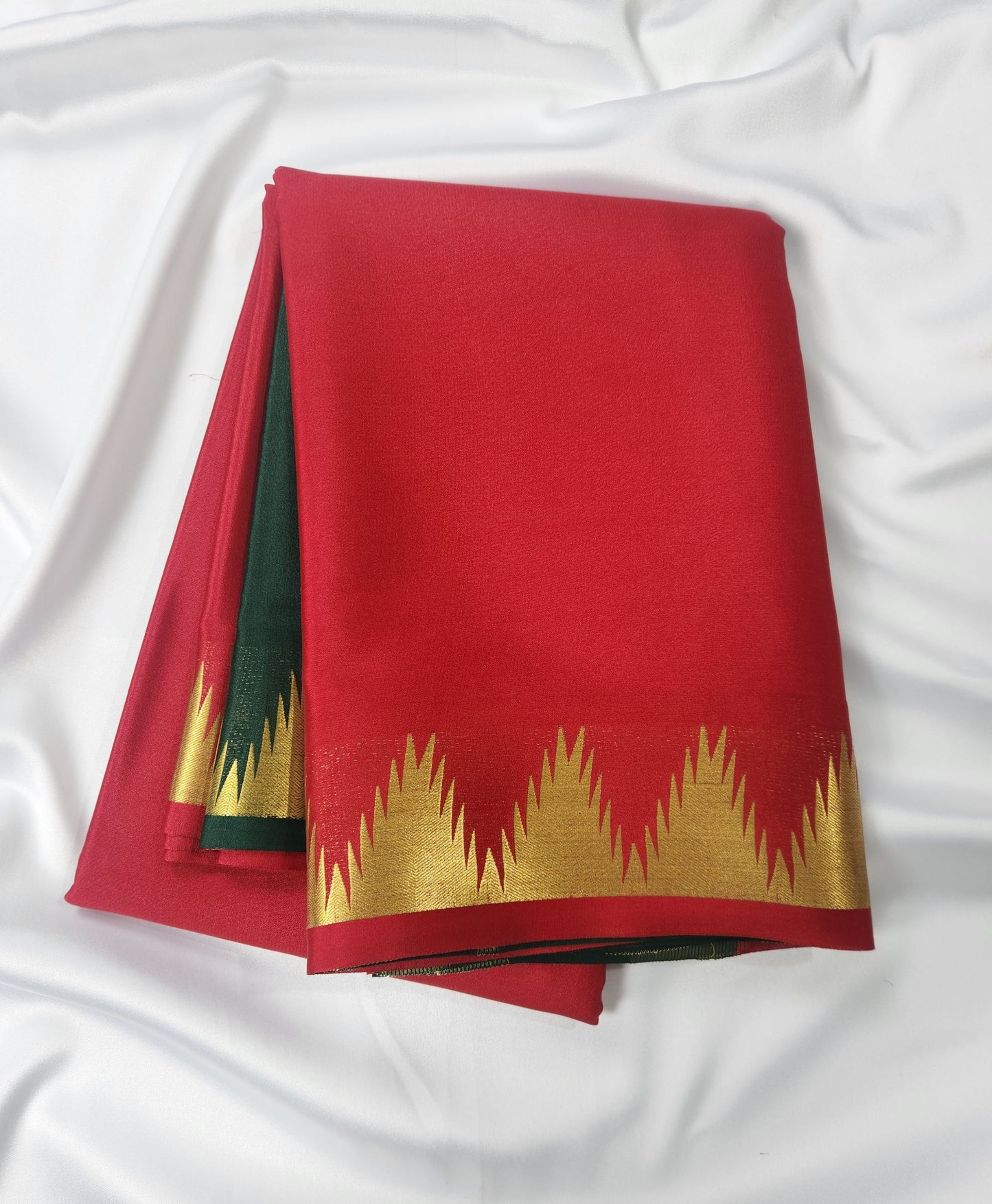 Grace in Weave - Pure crepe 90grams Temple border saree