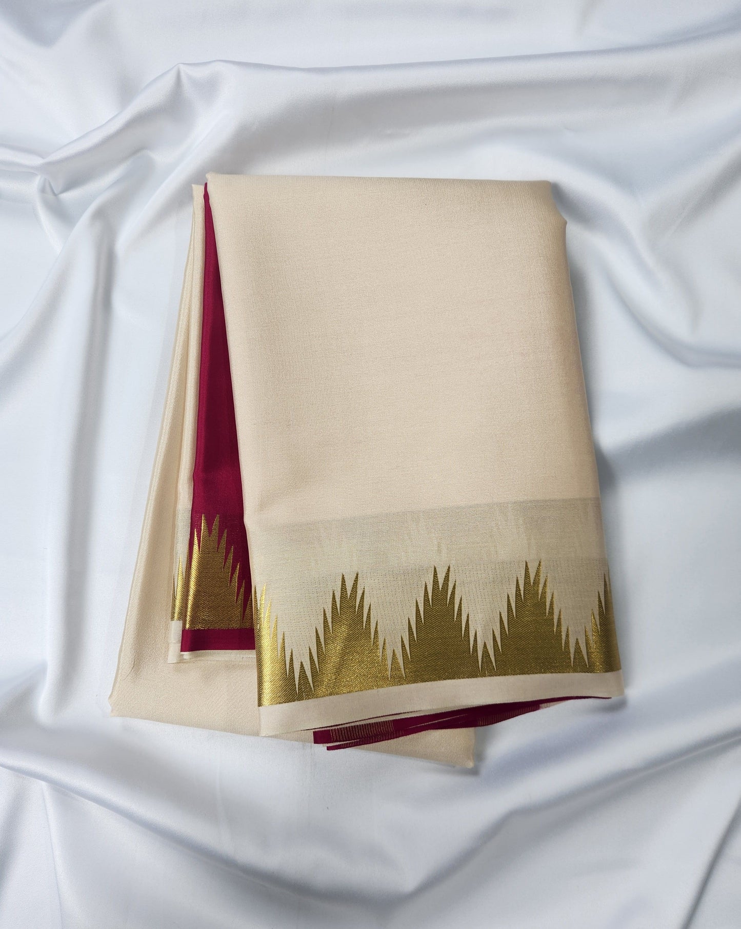 Grace in Weave - Pure crepe 90grams Temple border saree