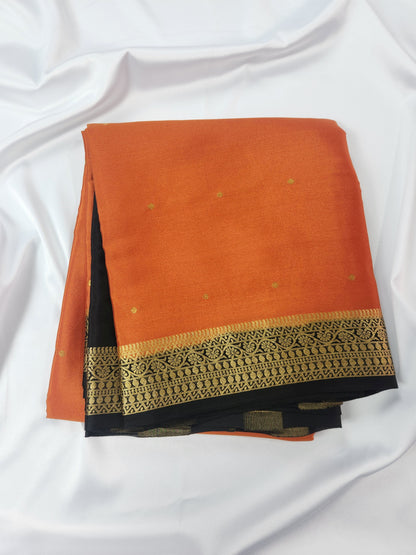 Pure Crepe Saree with small  motifs