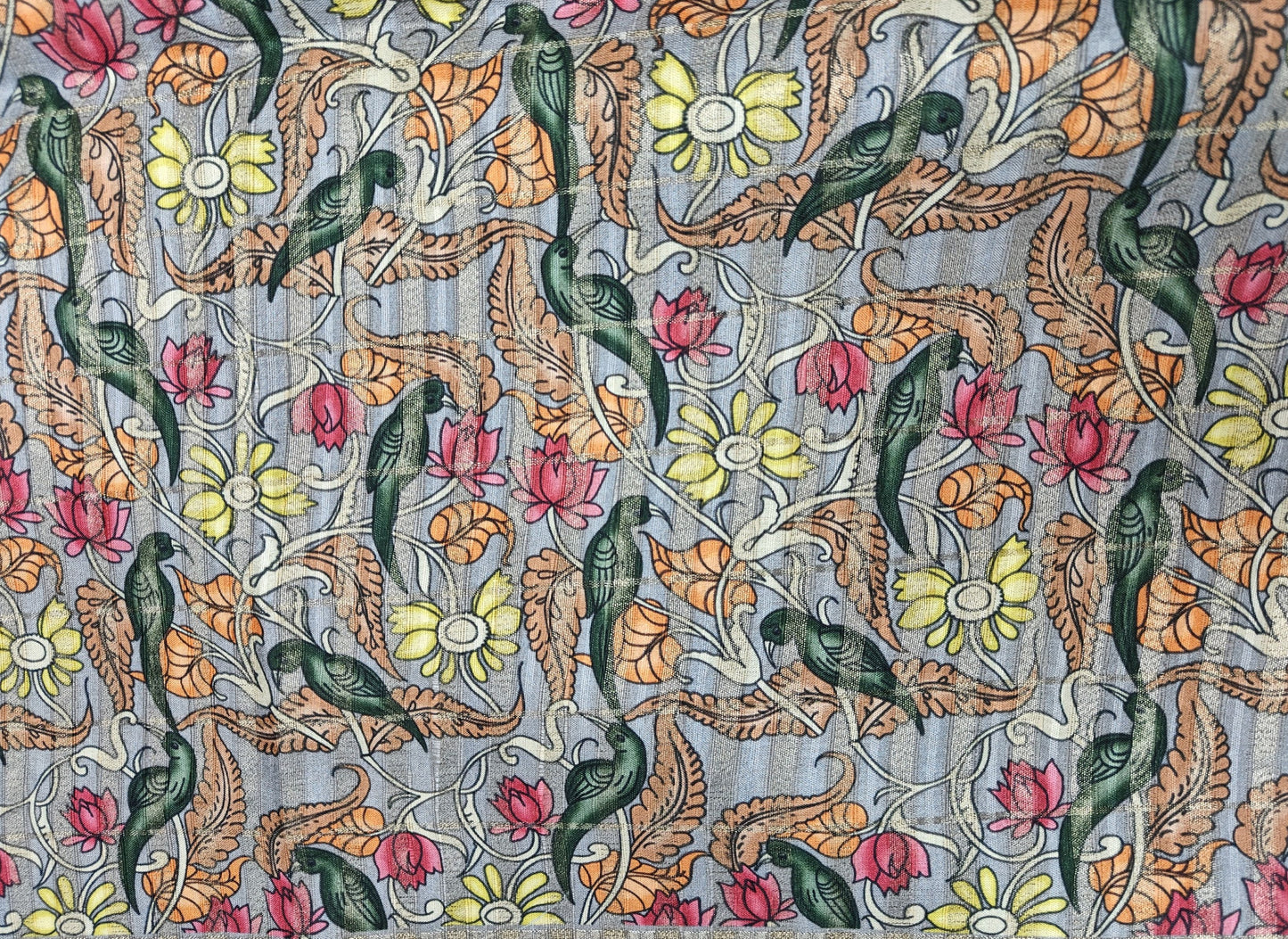 Whispers of nature - Raw Silk Kalamkari print saree