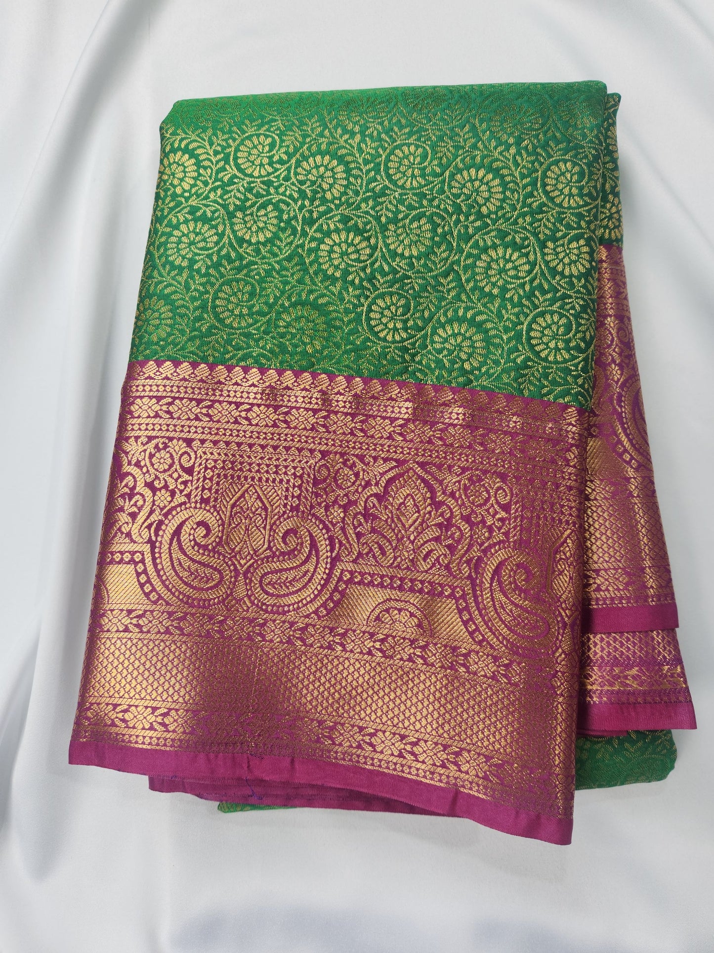 Regal Bloom - Kancheevaram semi-silk saree