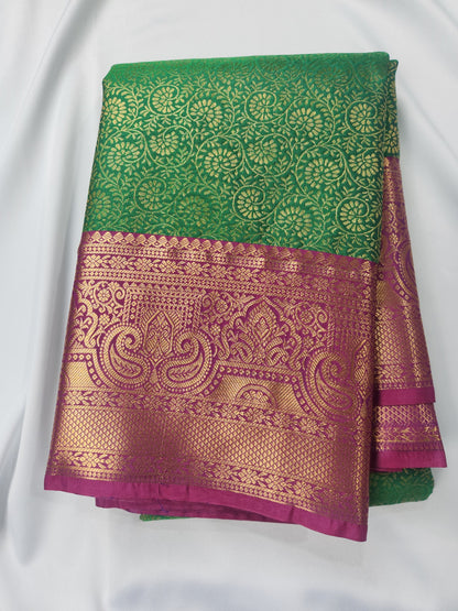 Regal Bloom - Kancheevaram semi-silk saree
