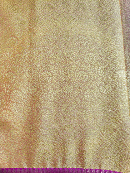 Regal Bloom - Kancheevaram semi-silk saree