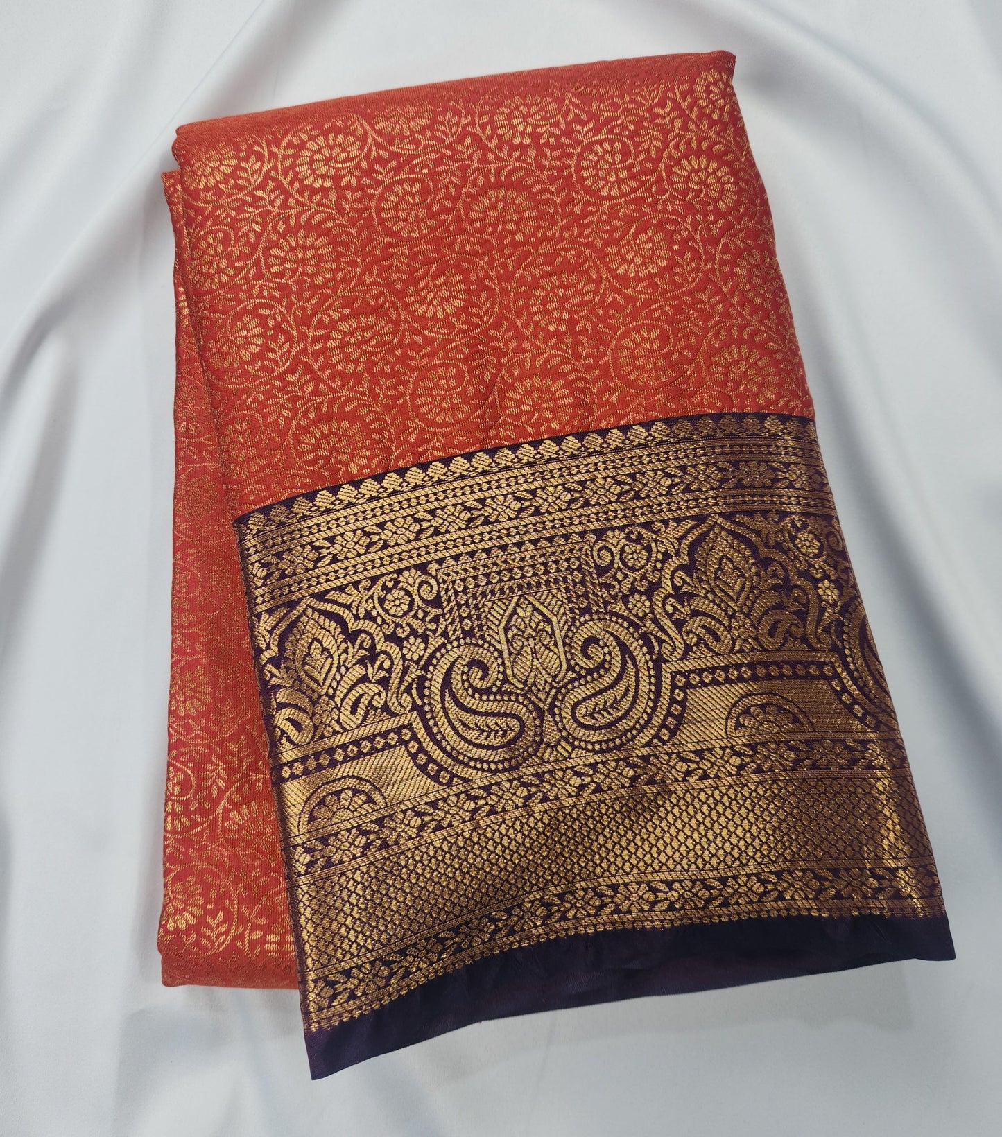 Regal Bloom - Kancheevaram semi-silk saree