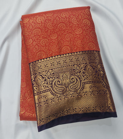 Regal Bloom - Kancheevaram semi-silk saree