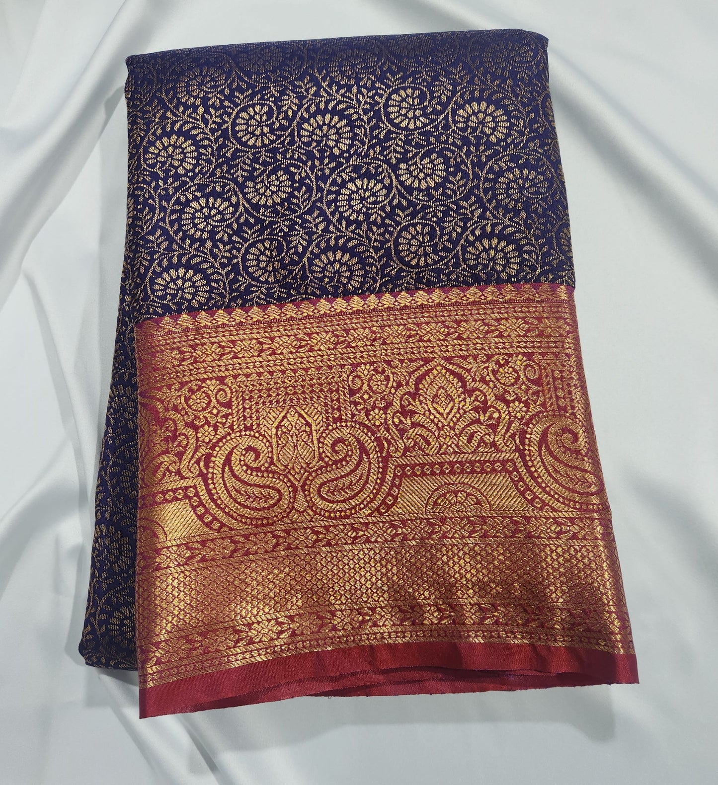 Regal Bloom - Kancheevaram semi-silk saree