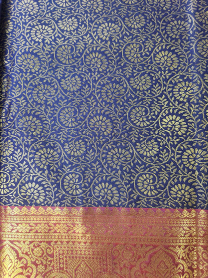 Regal Bloom - Kancheevaram semi-silk saree