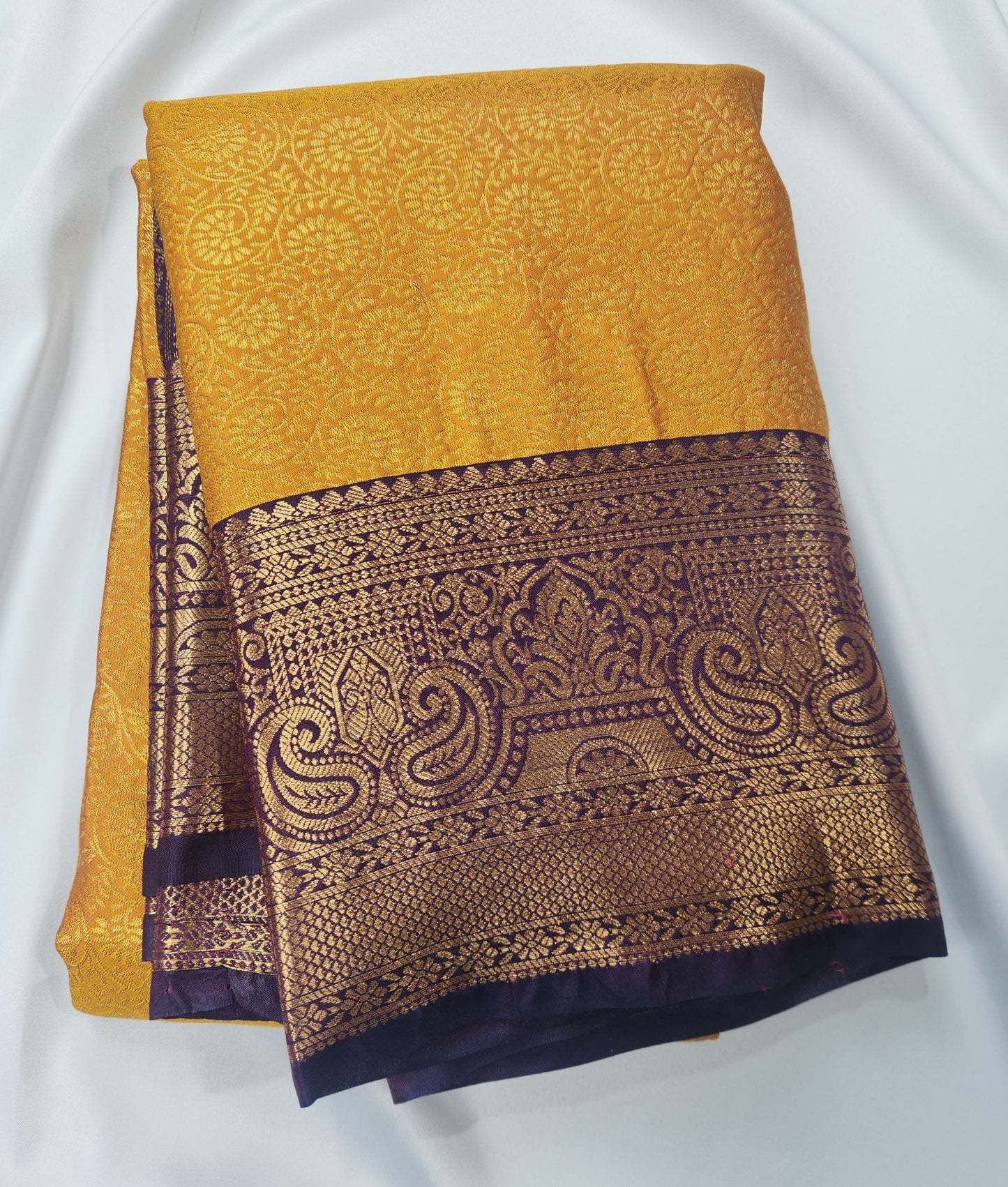 Regal Bloom - Kancheevaram semi-silk saree