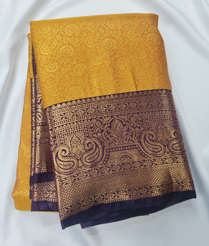 Regal Bloom - Kancheevaram semi-silk saree