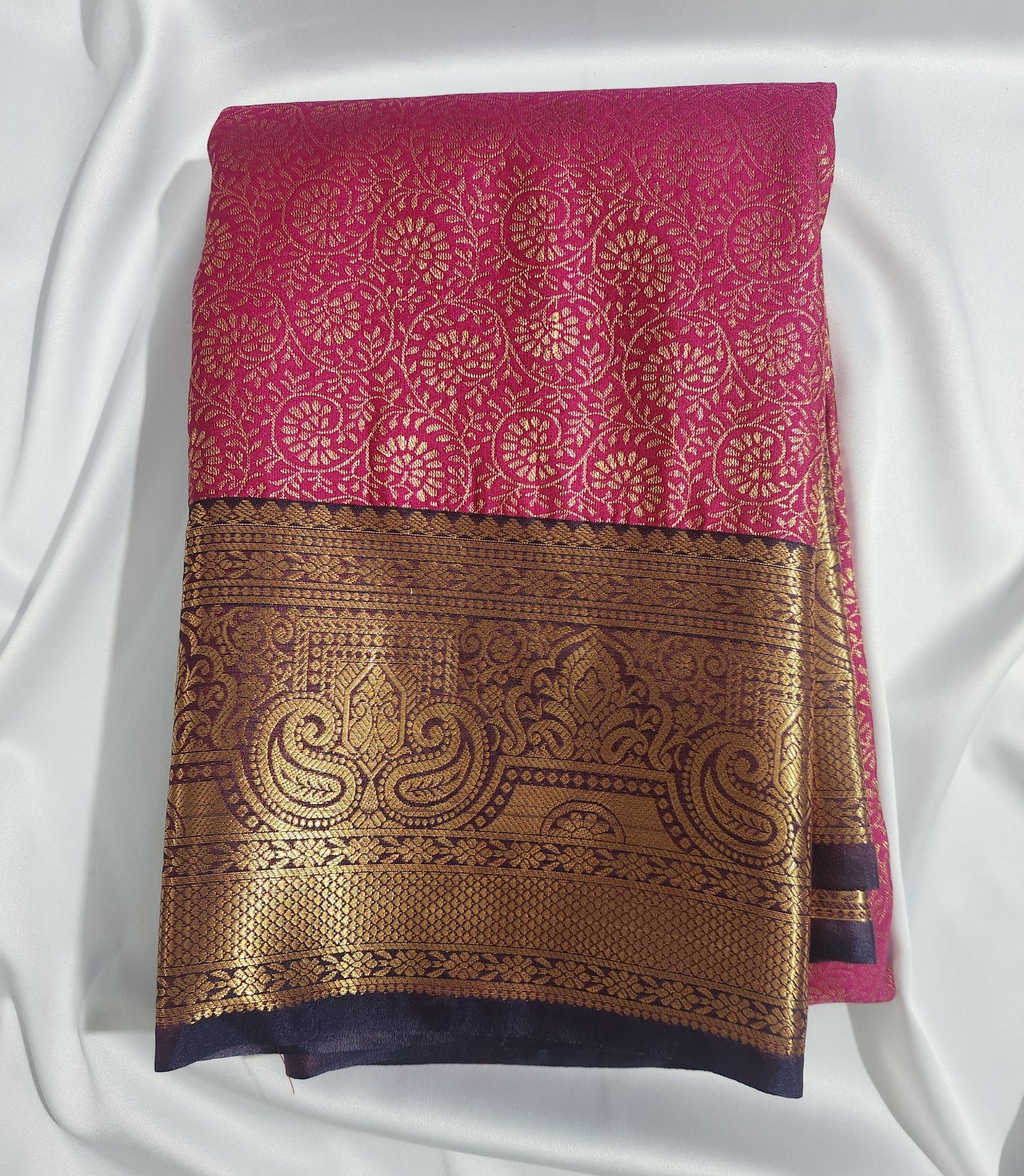 Regal Bloom - Kancheevaram semi-silk saree