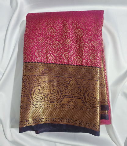 Regal Bloom - Kancheevaram semi-silk saree